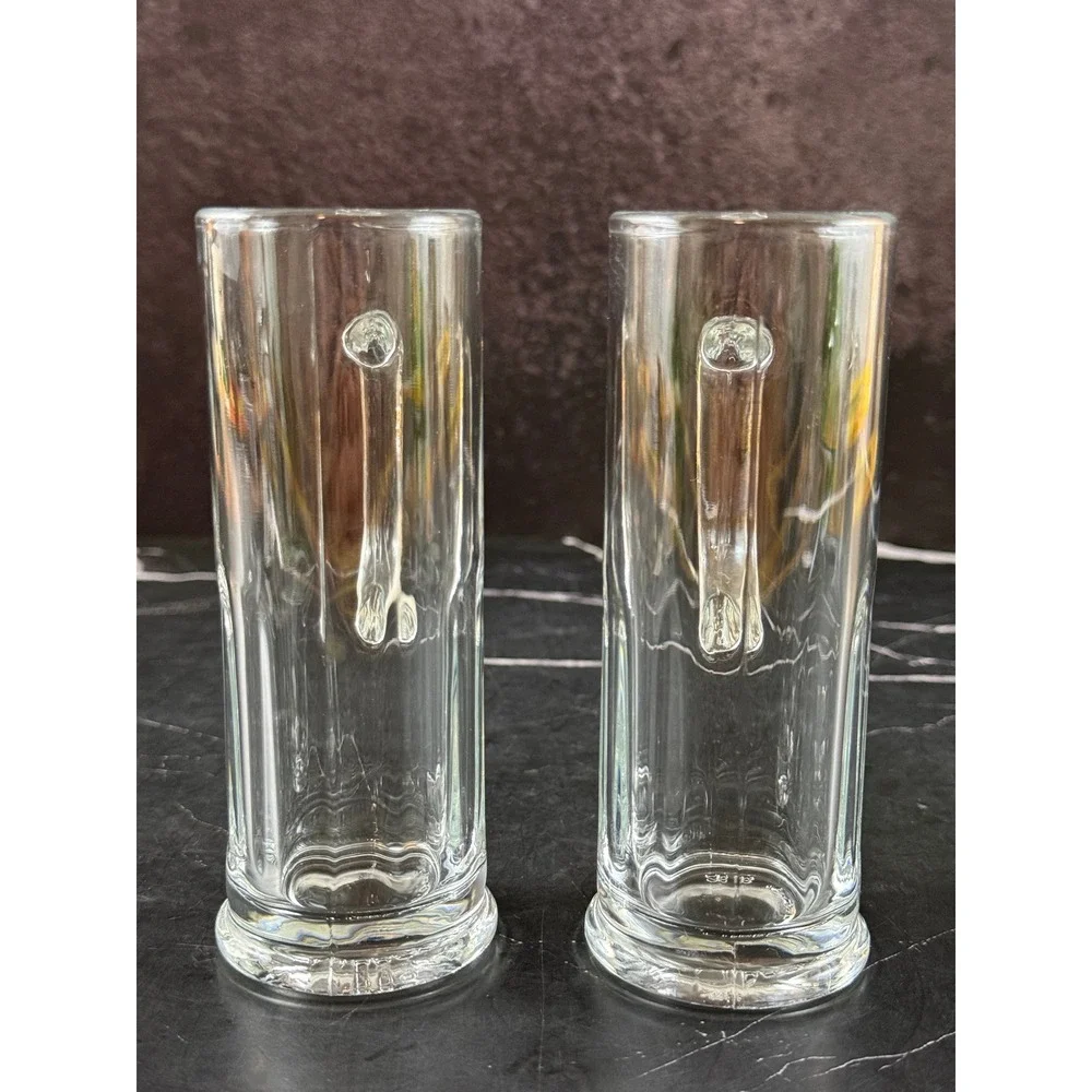 VTG PAIR (2) Libbey Beer Shot Shooter Glasses 5in Tall 1.75in Wide
